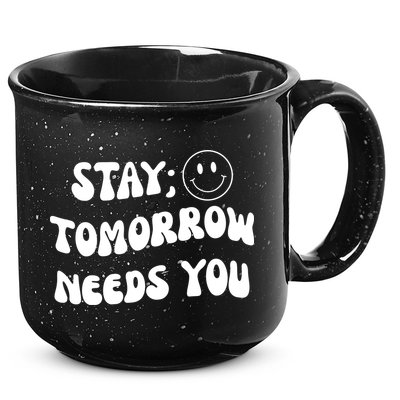 Stay Tomorrow Needs You Retro Mental Health 15oz Campfire Ceramic Mug