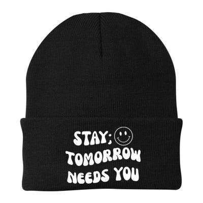 Stay Tomorrow Needs You Retro Mental Health Beanie