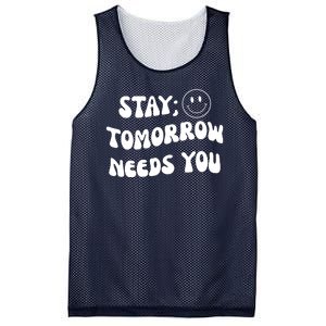 Stay Tomorrow Needs You Retro Mental Health Mesh Reversible Basketball Jersey Tank