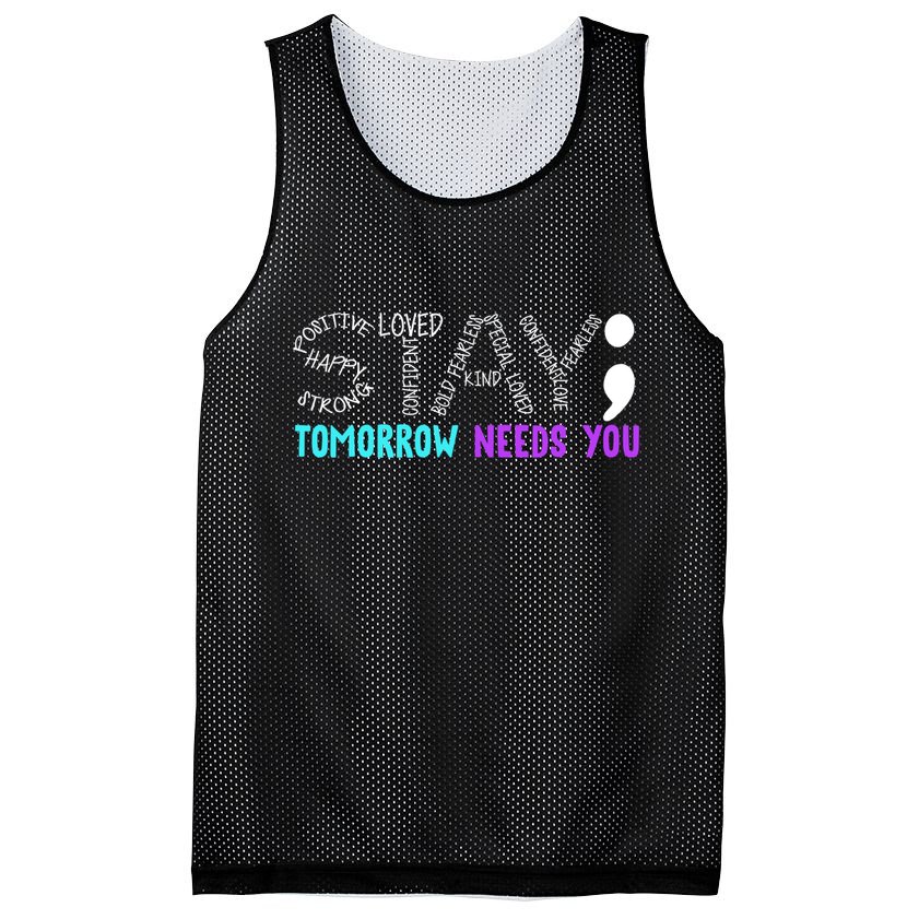 Stay Tomorrow Needs You Mesh Reversible Basketball Jersey Tank