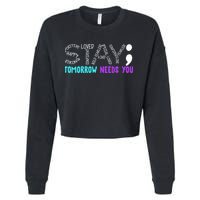 Stay Tomorrow Needs You Cropped Pullover Crew