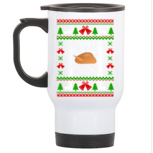 Save The Neck For Me Clark Christmas Vacation Quote Ugly Christmas Sweater Stainless Steel Travel Mug