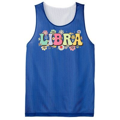 September To October Birthday Groovy Retro Libra Zodiac Sign Funny Gift Mesh Reversible Basketball Jersey Tank