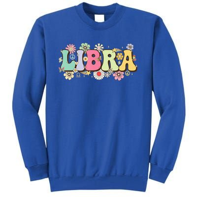 September To October Birthday Groovy Retro Libra Zodiac Sign Funny Gift Tall Sweatshirt