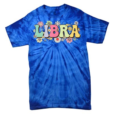 September To October Birthday Groovy Retro Libra Zodiac Sign Funny Gift Tie-Dye T-Shirt