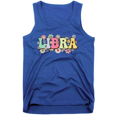 September To October Birthday Groovy Retro Libra Zodiac Sign Funny Gift Tank Top