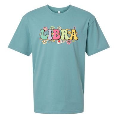 September To October Birthday Groovy Retro Libra Zodiac Sign Funny Gift Sueded Cloud Jersey T-Shirt