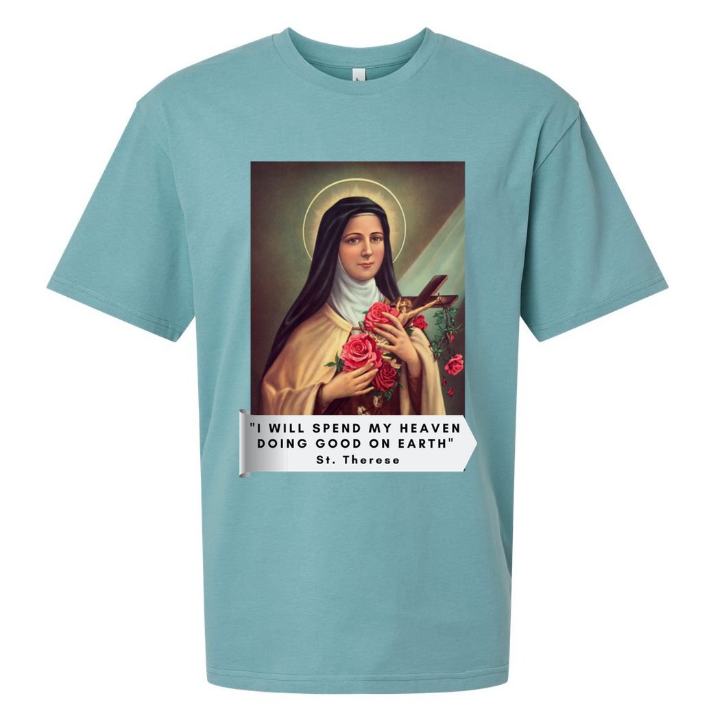 St Therese Of Lisieux Saint Therese Of Jesus Catholic Cute Gift Sueded Cloud Jersey T-Shirt