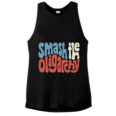 Smash The Oligarchy Word Art Ladies PosiCharge Tri-Blend Wicking Tank