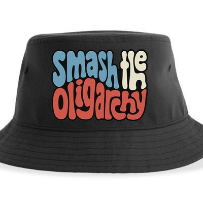 Smash The Oligarchy Word Art Sustainable Bucket Hat