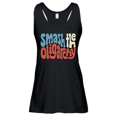 Smash The Oligarchy Word Art Ladies Essential Flowy Tank