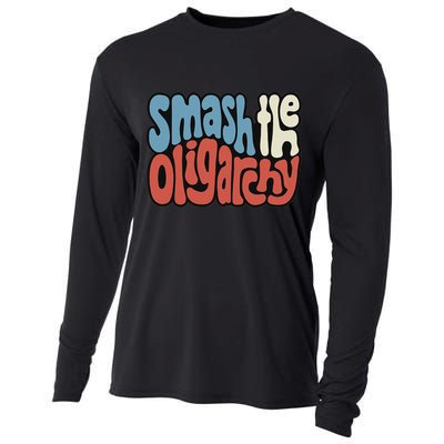 Smash The Oligarchy Word Art Cooling Performance Long Sleeve Crew