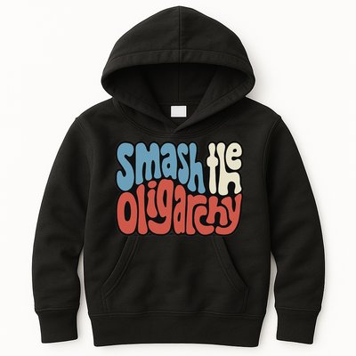 Smash The Oligarchy Word Art Kids Hoodie