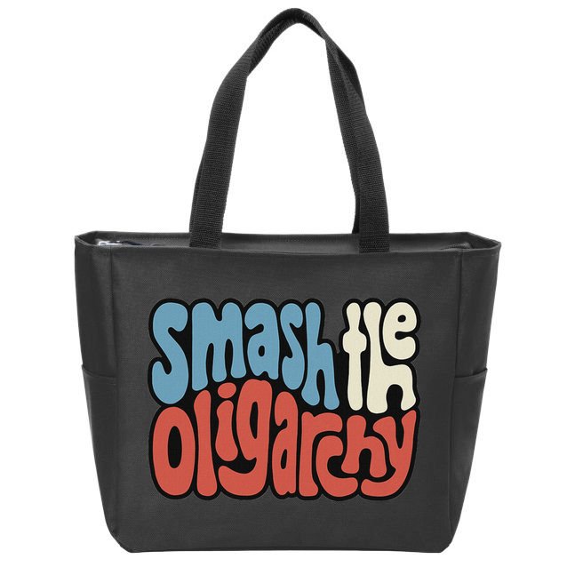 Smash The Oligarchy Word Art Zip Tote Bag