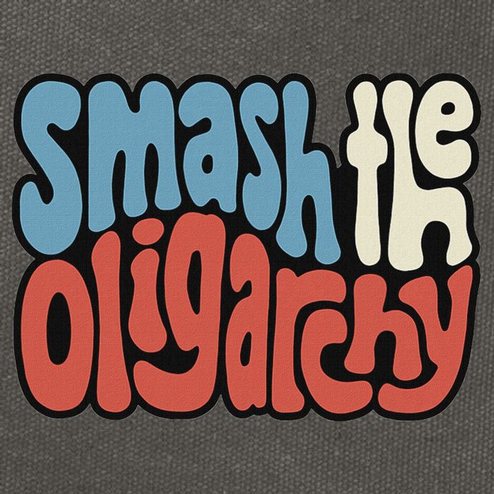 Smash The Oligarchy Word Art Cotton Canvas Backpack