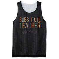 Substitute Teacher Off Duty Last Day Of School Mesh Reversible Basketball Jersey Tank