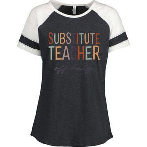 Substitute Teacher Off Duty Last Day Of School Enza Ladies Jersey Colorblock Tee