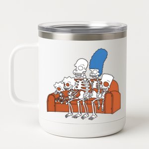 Skeletons Treehouse Of Horror Couch Gag Halloween 12 oz Stainless Steel Tumbler Cup