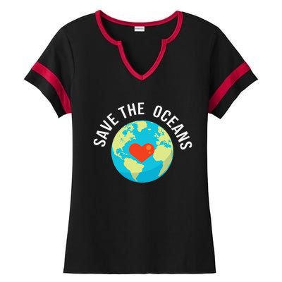 Save The OceansWorld Earth Day Gift Ladies Halftime Notch Neck Tee