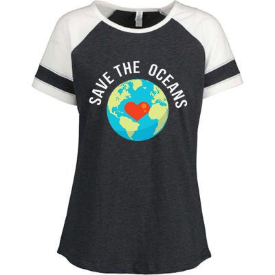 Save The OceansWorld Earth Day Gift Enza Ladies Jersey Colorblock Tee