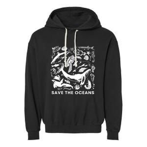 Save the Oceans-Whale Turtle Orca, Climate change-sea lover Garment-Dyed Fleece Hoodie