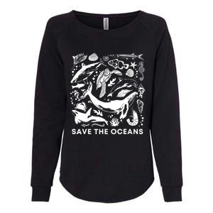 Save the Oceans-Whale Turtle Orca, Climate change-sea lover Womens California Wash Sweatshirt