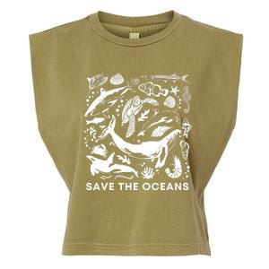 Save the Oceans-Whale Turtle Orca, Climate change-sea lover Garment-Dyed Women's Muscle Tee