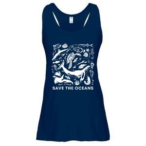 Save the Oceans-Whale Turtle Orca, Climate change-sea lover Ladies Essential Flowy Tank