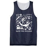 Save the Oceans-Whale Turtle Orca, Climate change-sea lover Mesh Reversible Basketball Jersey Tank