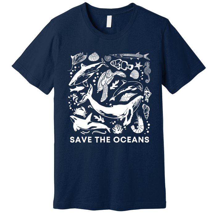 Save the Oceans-Whale Turtle Orca, Climate change-sea lover Premium T-Shirt