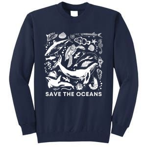 Save the Oceans-Whale Turtle Orca, Climate change-sea lover Tall Sweatshirt