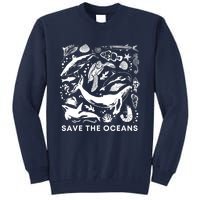 Save the Oceans-Whale Turtle Orca, Climate change-sea lover Tall Sweatshirt