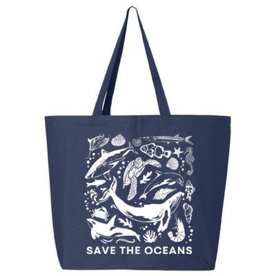 Save the Oceans-Whale Turtle Orca, Climate change-sea lover 25L Jumbo Tote