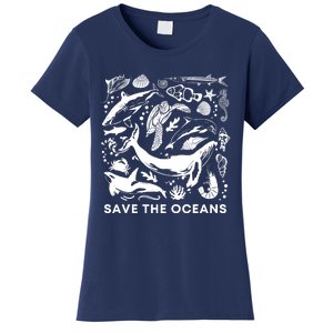 Save the Oceans-Whale Turtle Orca, Climate change-sea lover Women's T-Shirt