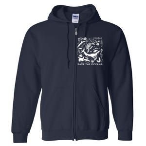 Save the Oceans-Whale Turtle Orca, Climate change-sea lover Full Zip Hoodie