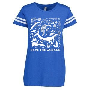 Save the Oceans-Whale Turtle Orca, Climate change-sea lover Enza Ladies Jersey Football T-Shirt