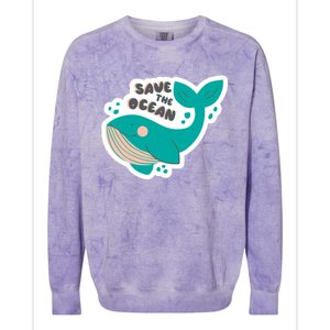 Save The Ocean Whale Illustration Great Gift Colorblast Crewneck Sweatshirt