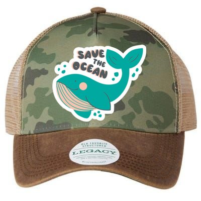 Save The Ocean Whale Illustration Great Gift Legacy Tie Dye Trucker Hat