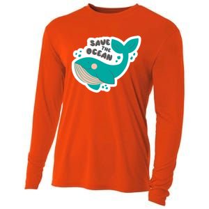 Save The Ocean Whale Illustration Great Gift Cooling Performance Long Sleeve Crew