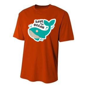 Save The Ocean Whale Illustration Great Gift Performance Sprint T-Shirt