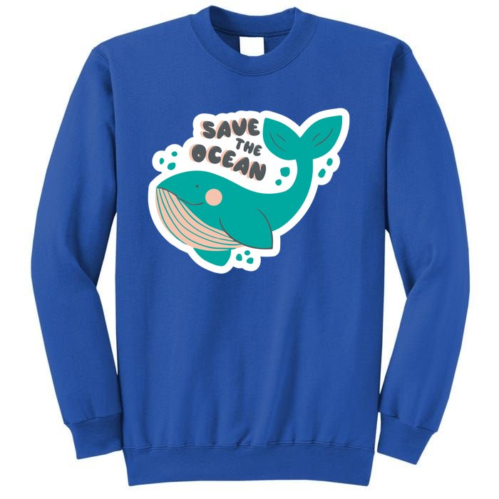 Save The Ocean Whale Illustration Great Gift Sweatshirt