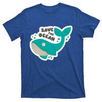 Save The Ocean Whale Illustration Great Gift T-Shirt