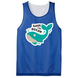 Save The Ocean Whale Illustration Great Gift Mesh Reversible Basketball Jersey Tank