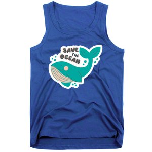 Save The Ocean Whale Illustration Great Gift Tank Top