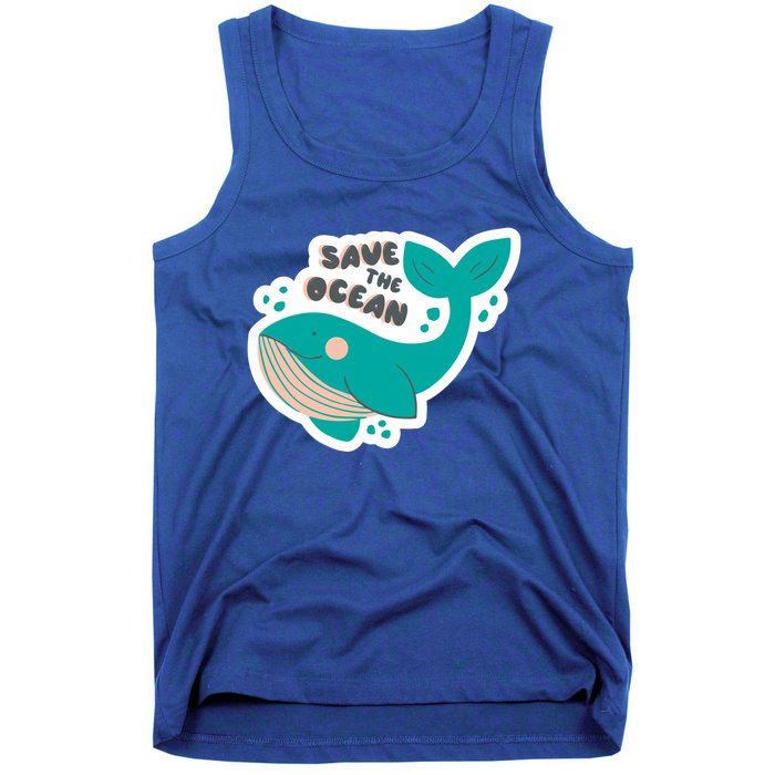 Save The Ocean Whale Illustration Great Gift Tank Top