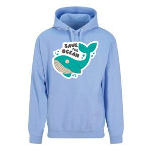 Save The Ocean Whale Illustration Great Gift Unisex Surf Hoodie