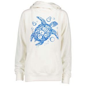 Sea Turtle Ocean Animals Womens Funnel Neck Pullover Hood