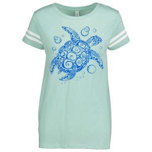 Sea Turtle Ocean Animals Enza Ladies Jersey Football T-Shirt