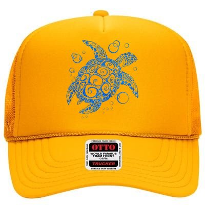 Sea Turtle Ocean Animals High Crown Mesh Back Trucker Hat