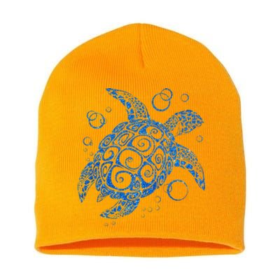 Sea Turtle Ocean Animals Short Acrylic Beanie